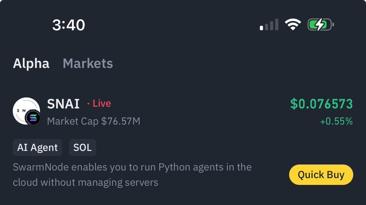 swarmnode's tweet image. $SNAI added to Binance Alpha