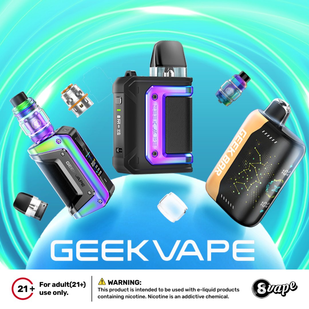 EightVape's tweet photo. GeekVape is here! ๐จ Explore top-notch kits, pods, and tanks to level up your vaping game. Shop now and find your perfect match! ๐
https://t.co/8Utyx21D8N
#GeekVape #VapeOn #VapeTech #VapeLife #CloudChasers #VapeDeals #VapeCommunity #ShopVape #VapeMods #premiumvapegear https://t.co/Rc0b4orIyz