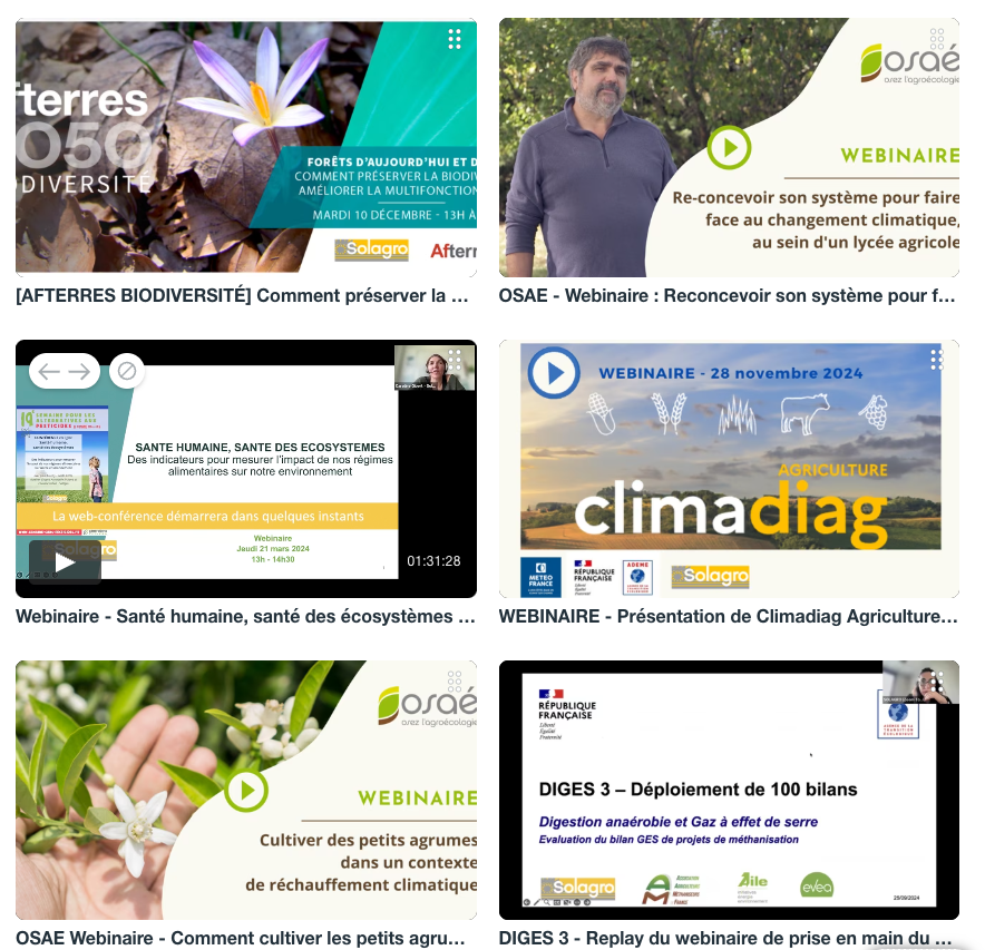Solagro_asso's tweet photo. 🎬 Pour voir ou revoir les vidéos de l'année 2024, rendez-vous sur le site Vimeo/Solagro : https://t.co/kAhdxQ8HR9 
Près d'une trentaine de vidéos ont été enregistrées sur les sujets #alimentation, #agroécologie, #biodiversité, #climat, #énergie, #méthanisation... https://t.co/iRk8JuB5IM
