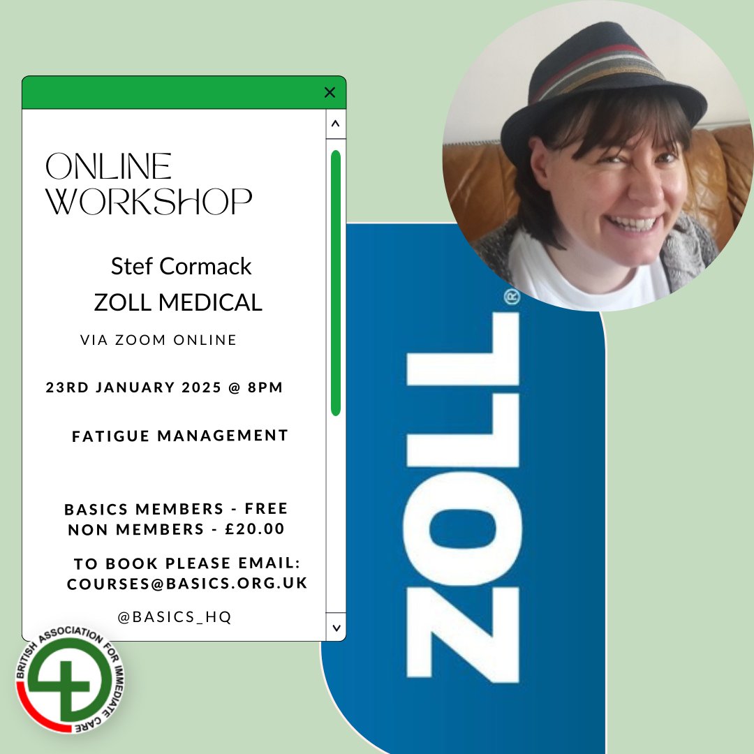BASICS_HQ's tweet photo. @StefcormackStef (Head of Patient Safety) will be sharing on behalf of @MedicalZoll at our next BASICS Insights on managing and recognising the risks of fatigue. It's going to be a good one!
#BASICS_HQ #PHEM #PHEMtraining #patientsafety #fatigueinmedicine #prehopsitalcare #medic https://t.co/1UpvCco3TC