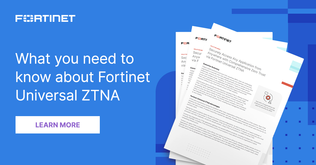 Find out why over 60% of organizations will embrace zero trust as a starting place for security by 2025.

Know who is trying to get into your network: ftnt.net/6011vAnJx