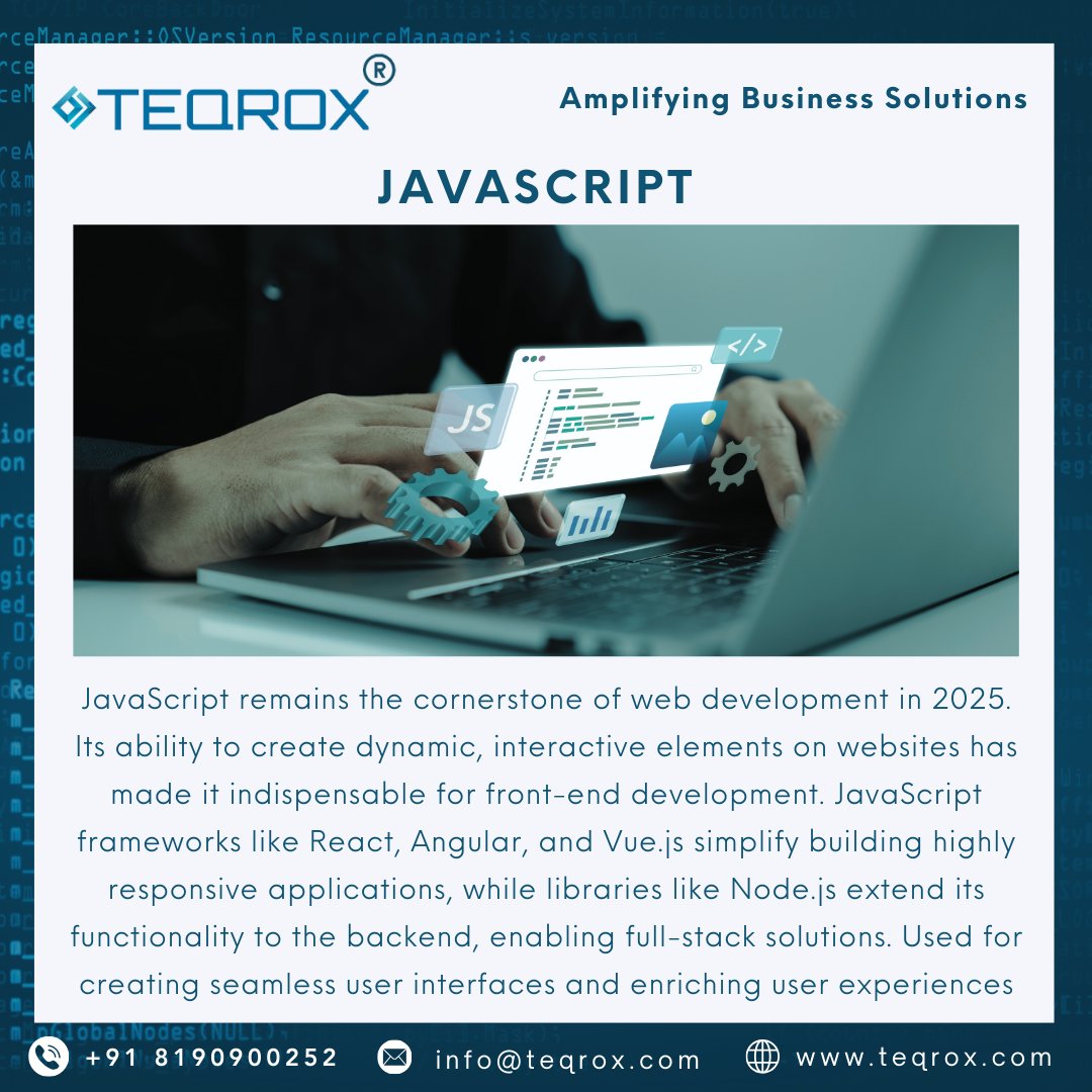 Teqroxsolutions's tweet image. 🚀 Explore the Top Web Development Languages of 2025.
🧑💻 At Teqrox Solutions, we bring your ideas to life with custom web development services designed to exceed expectations
#websitedevelopment #customwebsitedevelopment #techtrends #digitaltransformation #informationtechnology