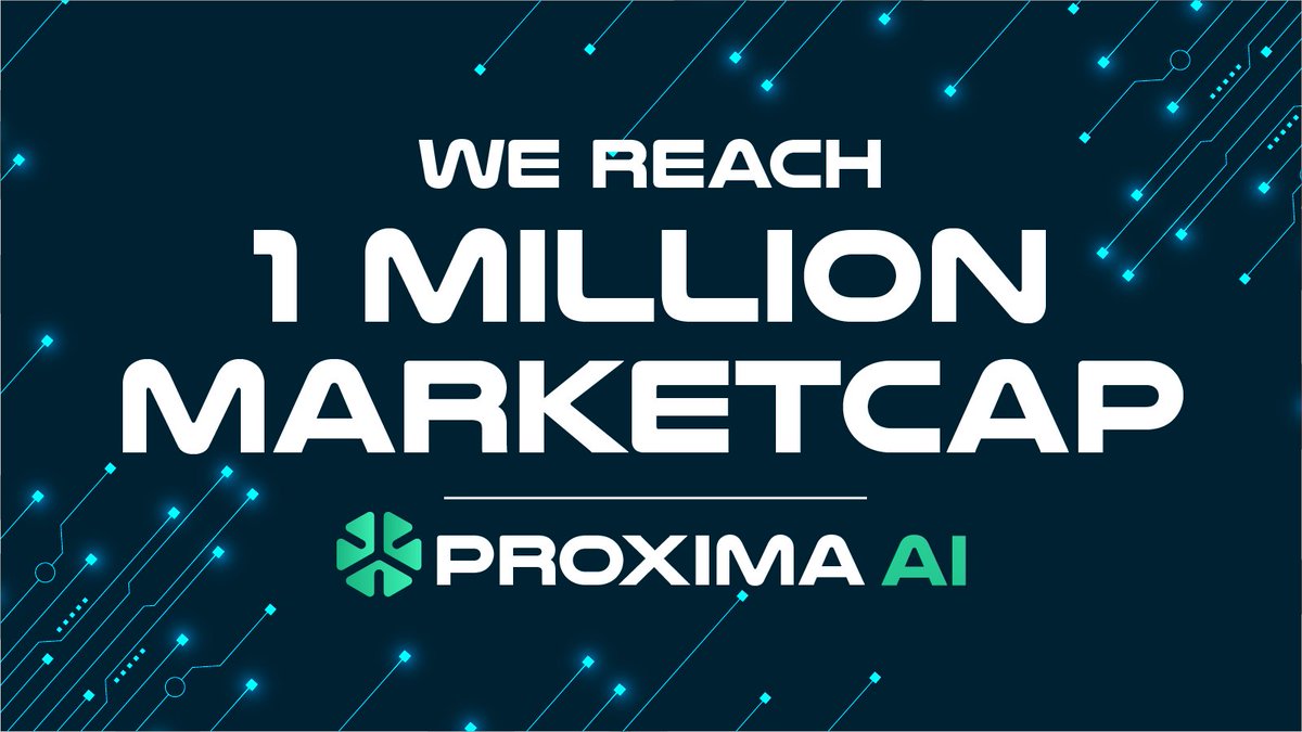 🚀 Milestone unlocked! $PROXIMAAI has officially reached a 1M Market Cap! 🌐
dexscreener.com/solana/CsBtzFp…