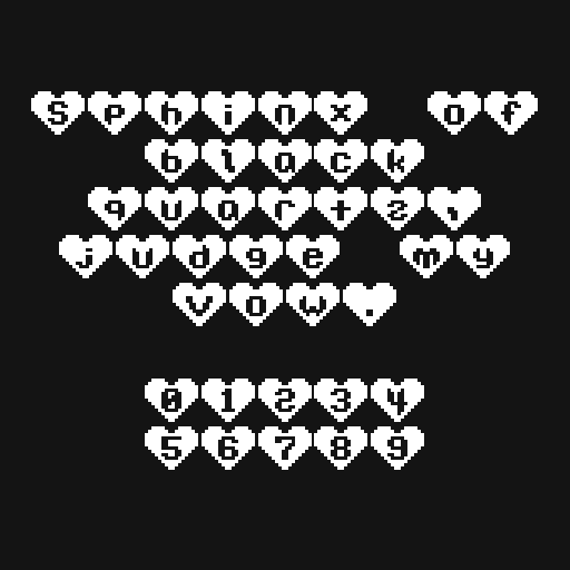 xBragorn's tweet photo. New font release!
"Mono Love" is my newest creation. Now available on itch.
You can check it out here--> https://t.co/HhWLvr2s5W
#gamedev #pixelartist #indiegames #indiedev #IndieGameDev #pixelfont #pixelfonts #pixelartist https://t.co/AnG4ZvlPA3