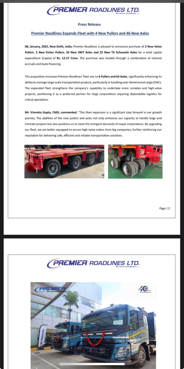 Vivek_Ruparel's tweet image. #UPDATE #PRLIND

EXPANSION OF FLEETS WITH NEW PULLERS AND AXLES UNDER REGULATION 30 OF SEBI (LISTING OBLIGATIONS AND DISCLOSURE REQUIREMENTS) REGULATIONS, 2015