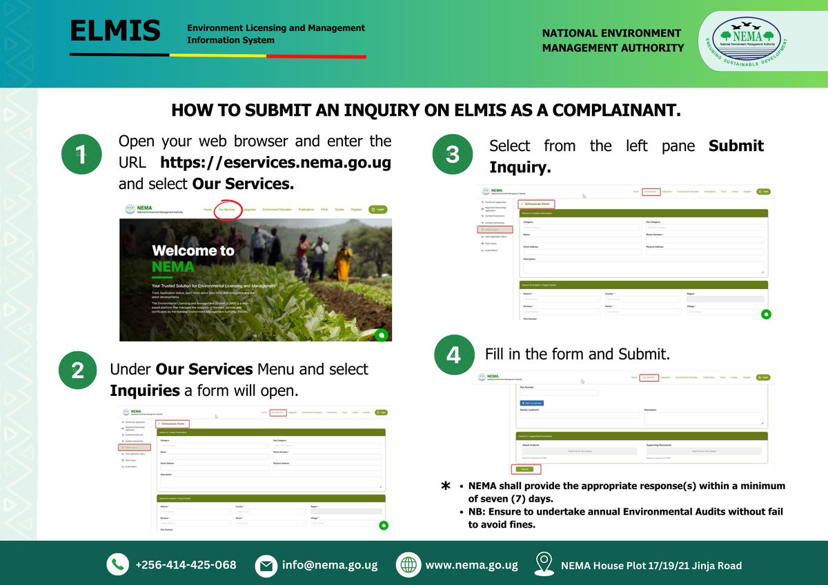 nemaug's tweet image. Here is how you can submit an #INQUIRY on #ELMIS as a #COMPLAINANT.