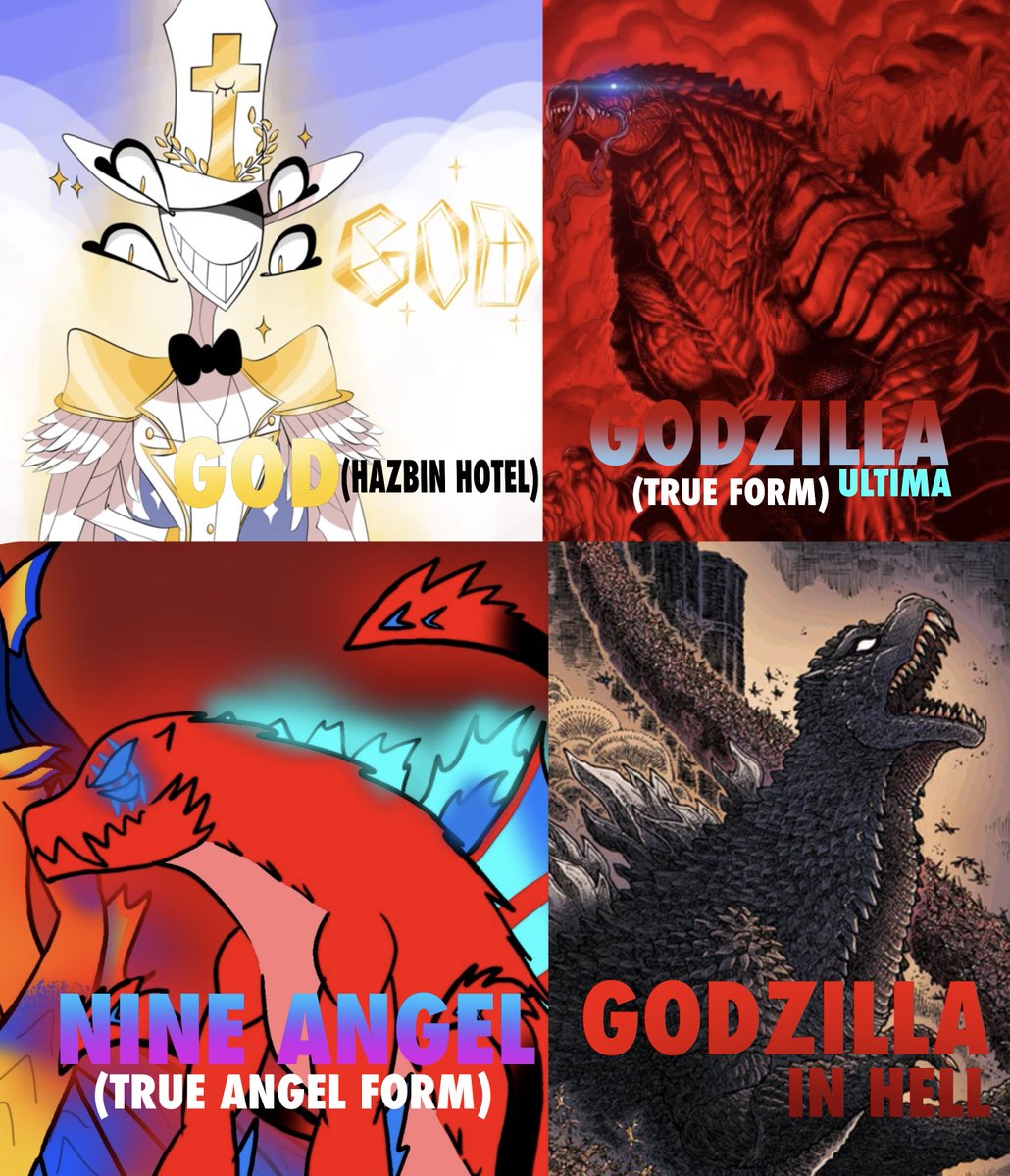 InkAngelni96558's tweet photo. Strongest afterlife multiverse characters #afterlifemultiverse #godzilla #HazbinHotelgod #godzillainhell #godzillaultima #HazbinHotel https://t.co/xi8Pk82FUV