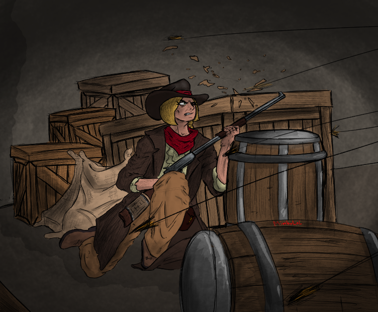 mimbiusbimbius's tweet photo. I drew a woman

#dnd #cowgirl #digitaldrawing #boxes #andbarrelstoo #Ilikebarrels 
(@Cats0naut dnd character Cassidy) https://t.co/xNPq8c9H9Y