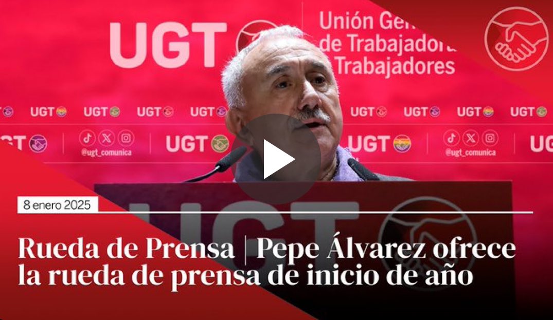 🔴 Pepe Álvarez (@sg_ugt), sec. gral de #UGT estará en directo a partir de las 09h30 horas en la rueda de prensa de inicio de año para analizar la acción y retos sindicales de este 2025

📽️ Síguelo en directo aquí ⤵️