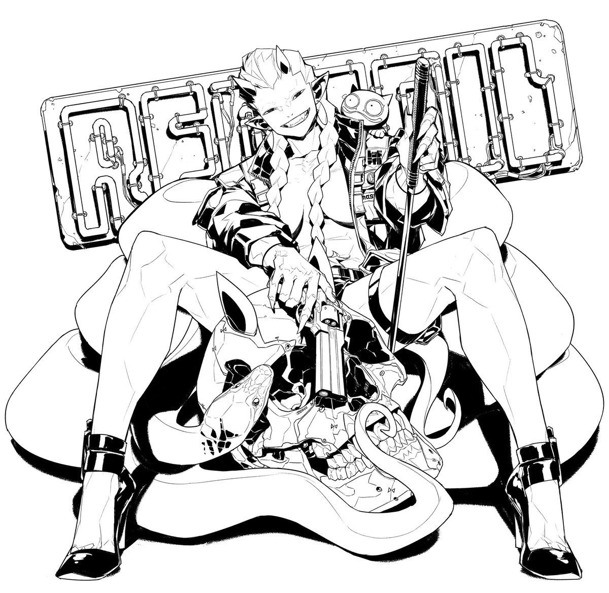 👹♡💀
新年イラストようやく線画までできた🎍 