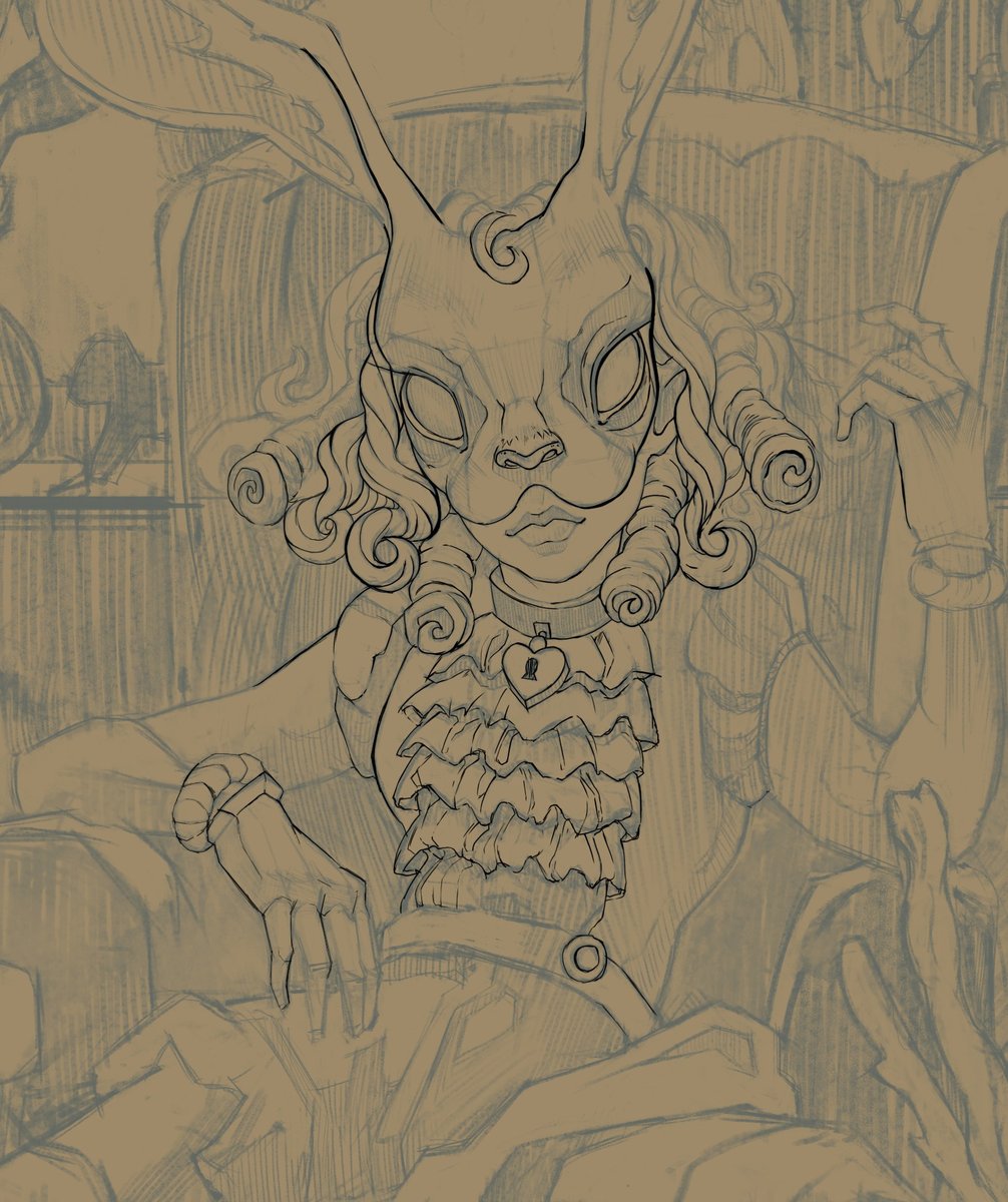 maeiart's tweet photo. Inking the piece slowly and steadily. Need to preserve that attitude  #ocart https://t.co/NSGwQ9FA20