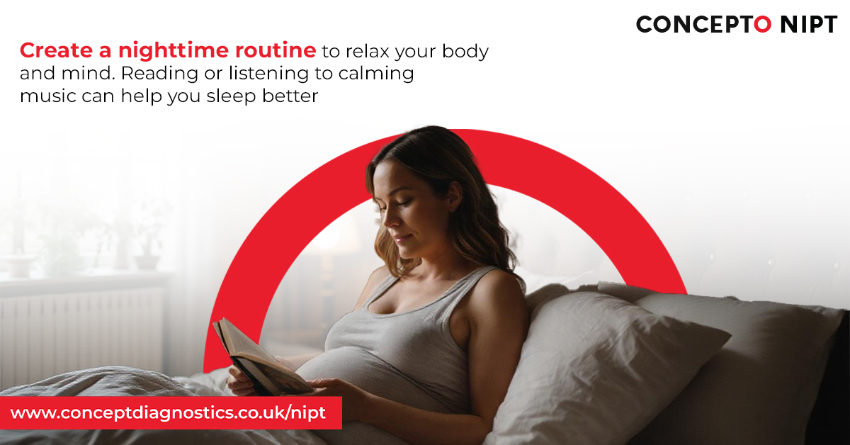 Create a nighttime routine to relax your body and mind. Reading or listening to calming music can help you sleep better. 🌙#NighttimeRoutine #RelaxAndRecharge #PregnancyWellness #HealthySleep