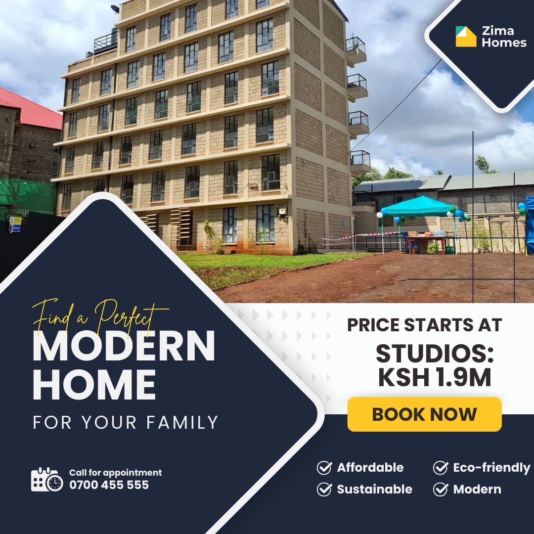 Zima Homes is revolutionizing the
housing market in Kenya with
affordable, sustainable homes
designed for modern living.
