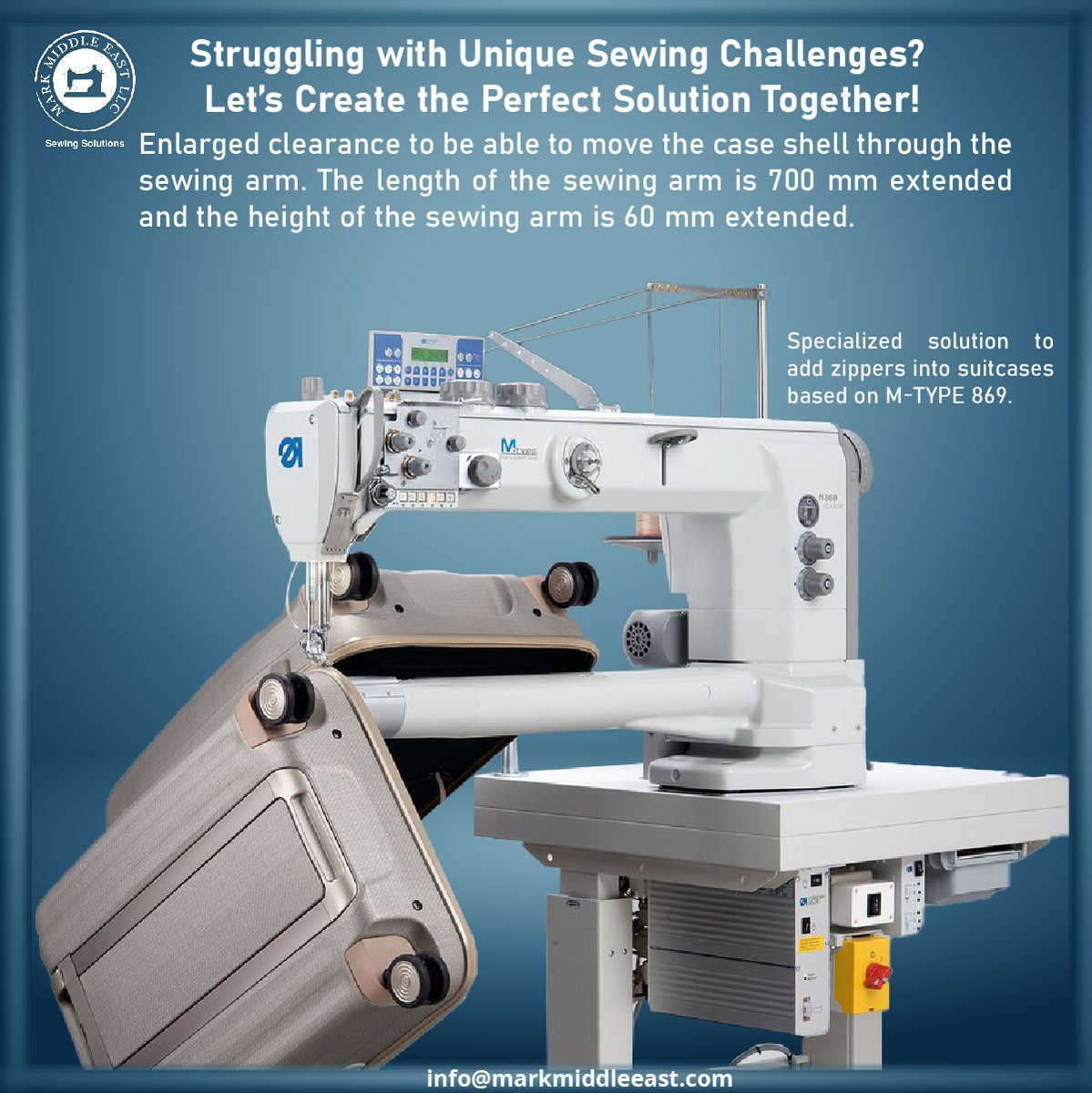 MARKE2002's tweet image. Facing unique sewing challenges? Mark Middle East LLC specializes in customized solutions tailored to your needs. Contact us today to get started!
Click on the following link for more information.
markmiddleeast.ae/industrial-sew…

#SewingSolutions #industrialsewingmachine #MarkMiddleEast
