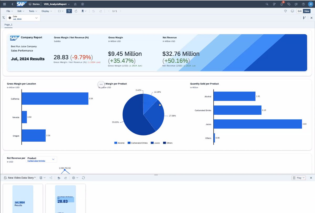 xjhacking's tweet image. Video Data Story looks fun #SAPAnalyticsCloud
You can add states of widget(s) to a video in the new menu at the bottom of the SAC story window.