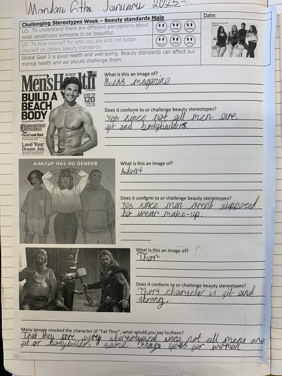As part of Challenging Stereotypes week, Y6 have been asking the question "What defines beauty?" The children have had some incredible conversations about what is beauty and looked at how it is portrayed in the media/ advertisements. #challengingstereotypes #mentalhealth