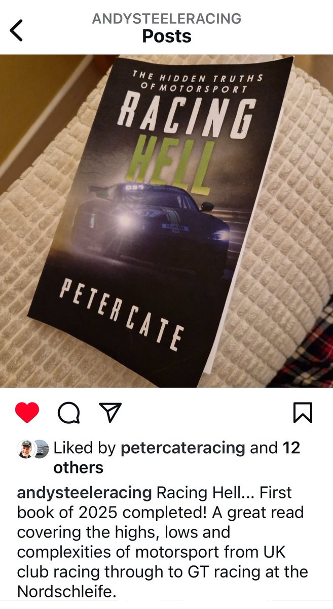 Always great to receive such positive feedback! 😃👍

#RacingHell #motorsport #books #reading