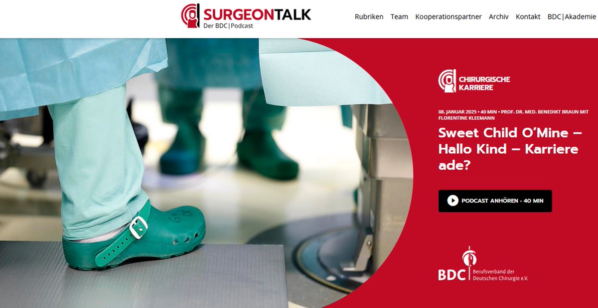Schwanger in der #Chirurgie? Was geht und was nicht? Prof. Benedikt Braun im Gespräch mit <a href="/Florentine_Klee/">Florentine_Kleemann</a> mann, Ärztin in Weiterbildung für Herzchirurgie an der <a href="/ChariteBerlin/">Charité - Universitätsmedizin Berlin</a>. Unbedingt reinhören! 
surgeontalk.de/podcasts/85
