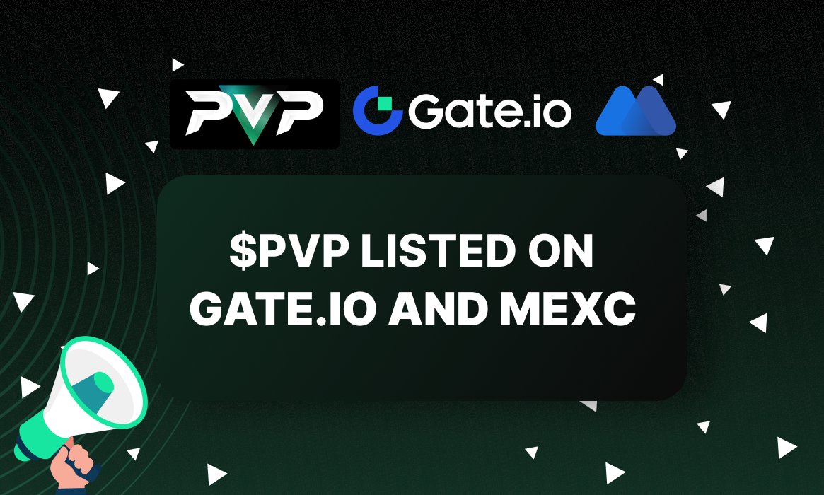 The wait is over. $PVP trading is NOW LIVE on @Gate_io and @MEXC_Official  🚨 With a combined user base of 30m+ and billions in daily trading volumes,  Gate and MEXC are the