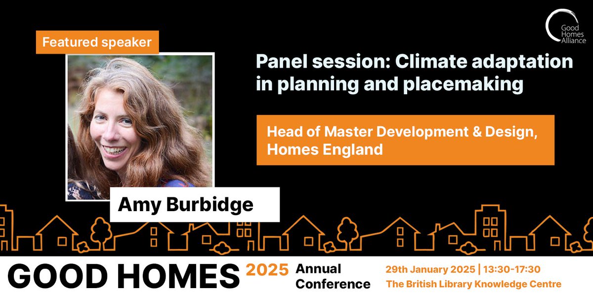 Good Homes Alliance (@good_homes) on Twitter photo Meet the speaker! We are delighted to be joined by <a href="/AmyBurbidge2/">Amy Burbidge</a>, Head of Master Development & Design at <a href="/HomesEngland/">Homes England</a> for a panel session on "Climate adaptation in planning and placemaking" at our conference on 29/01 in London. Register now - goodhomes.org.uk/good-homes-2025 Meet the speaker! We are delighted to be joined by <a href="/AmyBurbidge2/">Amy Burbidge</a>, Head of Master Development & Design at <a href="/HomesEngland/">Homes England</a> for a panel session on "Climate adaptation in planning and placemaking" at our conference on 29/01 in London. Register now - goodhomes.org.uk/good-homes-2025