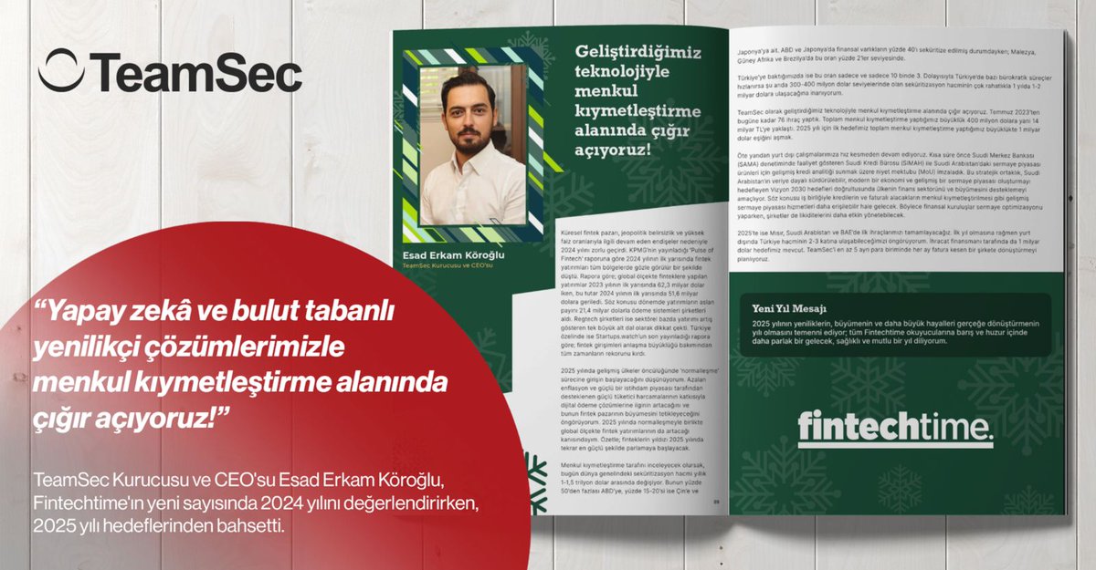 Fintechtime’da yayınlanan röportajımda, şirketimizin global başarılara ulaşma yolculuğu ve sektöre kazandırdığı yenilikleri ele aldık. 🚀

📊 Haber içeriğinde ayrıntılarına ulaşabileceğiniz, öne çıkan başarılarımız ve önemli gündemlerimiz:

76 ihraç ile toplamda 14 milyar TL’lik