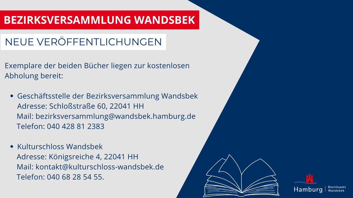 Die #Bezirksversammlung #Wandsbek hat den #Reader „Wandsbeker Weg der Erinnerung an Widerstand und Verfolgung im Nationalsozialismus 1933-1945“ sowie die dritte Auflage des Buches zu „Widerstand in Wandsbek 1933-1945“ herausgegeben 📚. Weitere Infos 🔗: t1p.de/me9ok.