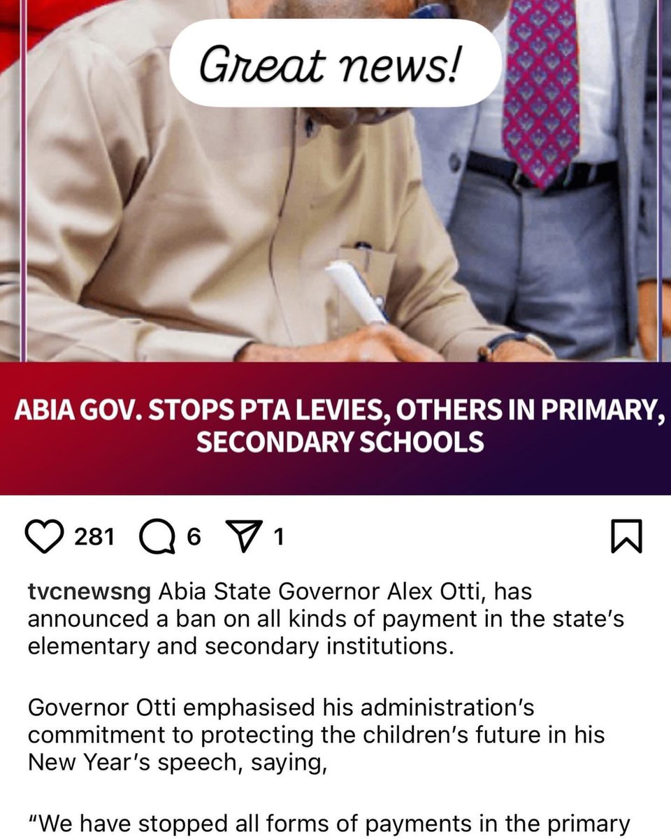 Congratulations to the people of Abia State … we hope all other states will do the same this year. @