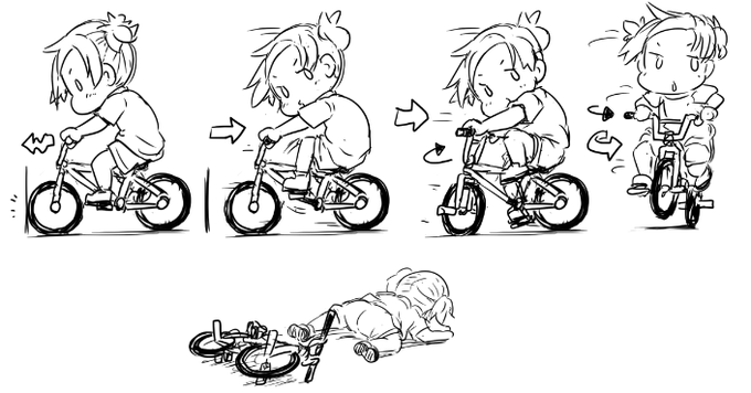 逆走(フェイキー)からの戻り練習。
もうちょぃで何かコツが掴めそうなのだけど!
チャリの逆走がこんなむずいとは…🤔 