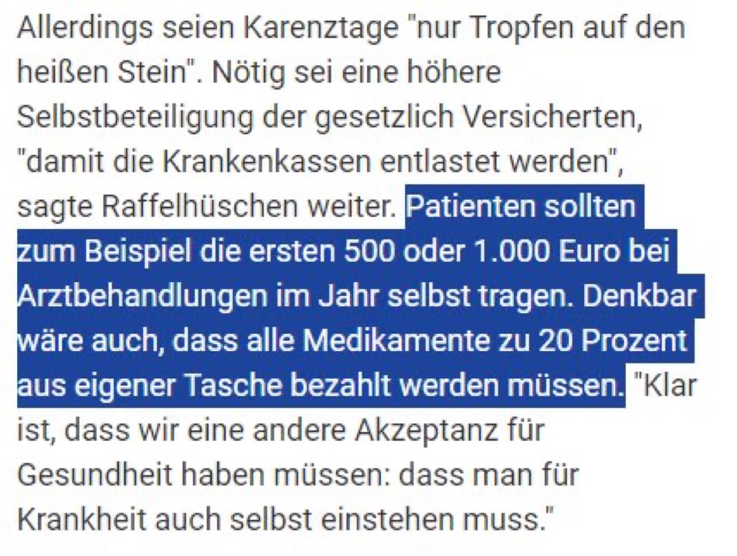 Das Gesundheitssystem ist Pleite!

Neben 10-20% Erhöhung der Krankenkassen soll man jetzt auch noch 
Die ersten 500-1000 Euro Arztkosten selber zahlen plus 20% der Medikamente.

Das kommt von Misswirtschaft, historischen Fehlentscheidungen, Milliarden für Masken und