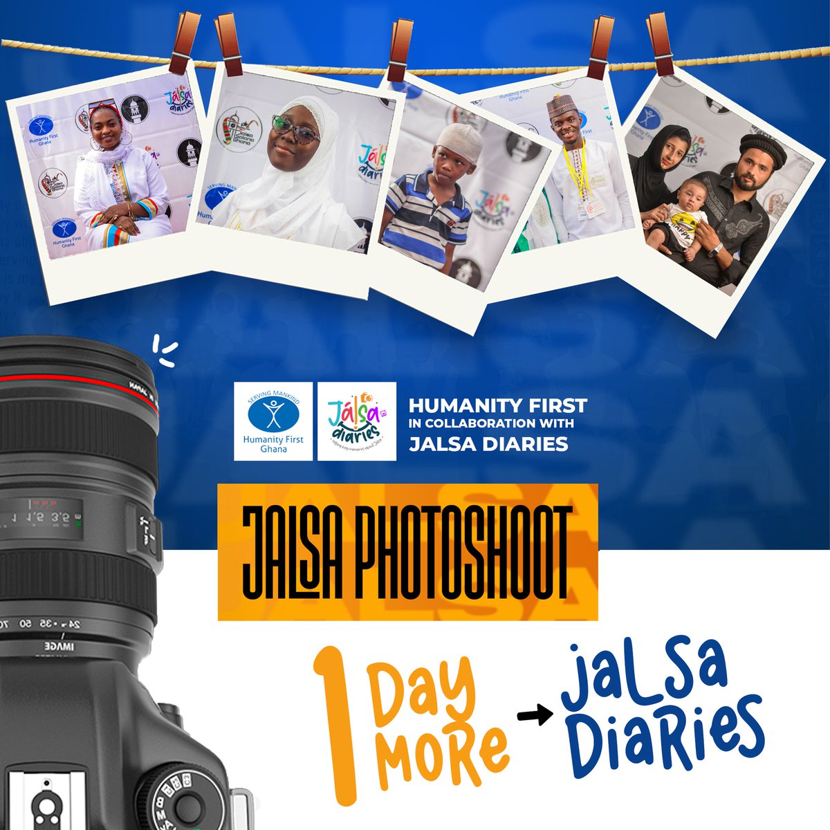 SNAP, SHARE, SUPPORT! Only 0️⃣1️⃣ day to <a href="/GhanaJalsa/">Jalsa Salana Ghana</a> 2025! Hit up Jalsa Diaries at the <a href="/HF_Ghana/">Humanity First Ghana</a> exhibition stand for a photo session that gives back! Proceeds support Humanity First's life-changing work! See you soon!
#JalsaDiaries #GhanaJalsa2025 #SnapForACause