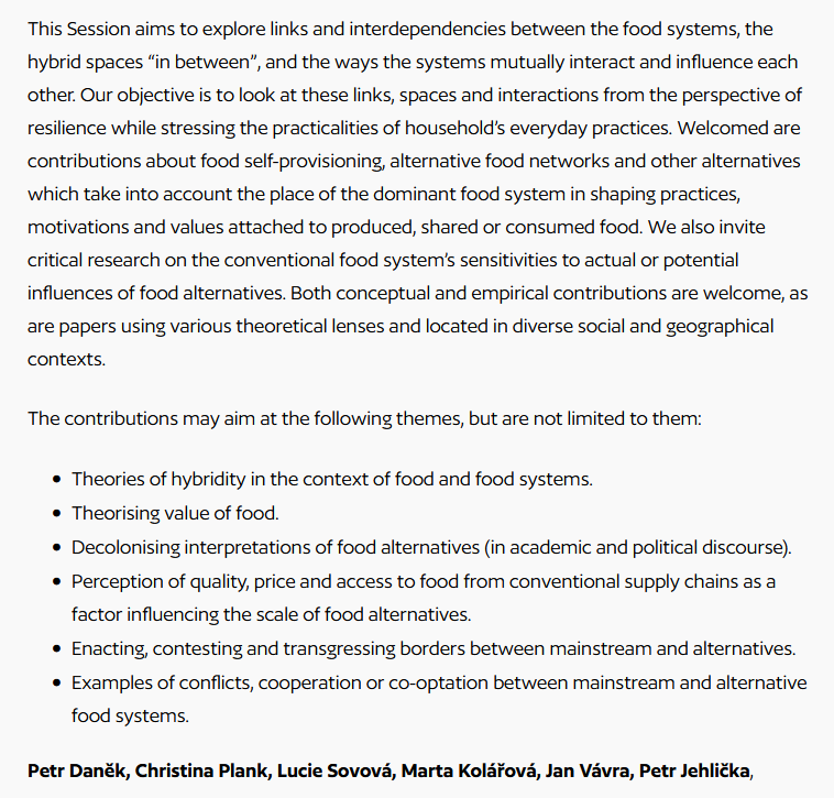 Happy to announce that there are still almost 2 weeks to submit abstract to our session #114 at #EUGEO conference held in September 2025 in Vienna📢

Organized by our team &amp; Christina Plank <a href="/BOKUvienna/">BOKU University</a>

#food #resilience #alternative #mainstream

eugeo2025.eu/eugeo-2025-ses…