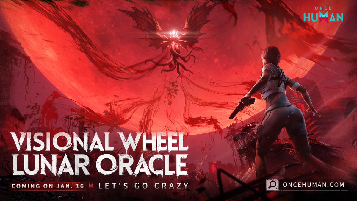 OnceHuman_'s tweet photo. Just 8 days left until the launch of Visional Wheel Season 1 - Lunar Oracle! 🌙

💪✨Are you ready to face the unexpected and emerge victorious in this crazier-than-ever post-apocalyptic world?

📱 Pre-register mobile:
https://t.co/LzWfOkmjmG
💻 Download PC now:
https://t.co/wxXfDyWfTT

#OnceHuman