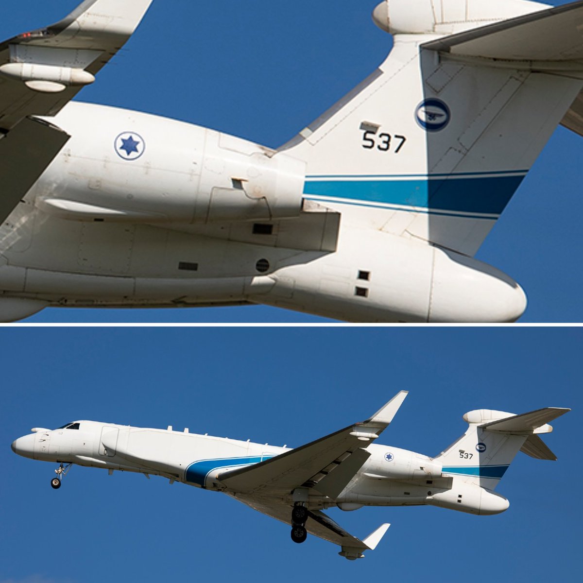 LebanonJets's tweet photo. Izzie Air Force Gulfstream G550 CAEW Nachshon #Aitam in the air, potentially the reason for the GPSspoofing/jamming
#738A4C reg 537 callsign #UTAH https://t.co/xRumv2t7TD