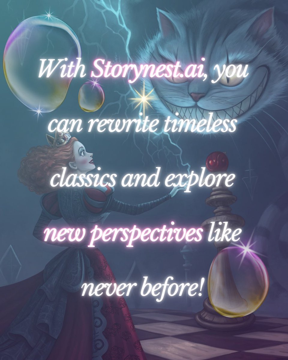 StorynestAI's tweet photo. 🌟 Dive into a World of Your Own Creation! 🌟

Ever wondered what "Alice's Adventures in Wonderland" would be like if the Cheshire Cat were the hero? With https://t.co/xjW8HVhsbn, you can explore timeless classics from new perspectives! 🐾

📝 Customize your favorite stories by changing protagonists, adding new characters, or altering the plot! 🌍

#NewYearNewDeals #Storynest #AIStorytelling #CreativeWriting #NewYearNewYou #ReadStoriesFree #ContentCreation #DigitalStorytelling #CreativeTech #Innovation #EdTech #WritingCommunity #StorytellingMagic #StorynestAI #StoryGeneratingAI #DigitalTales #Storytime #AIStories #WriteWithAI #StoryCrafting #ImaginativeAI #Storytime #CreativeWritingTool