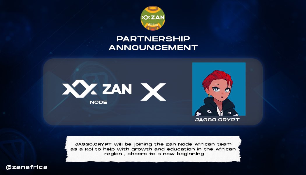 Jaggo_Crypt's tweet image. Thrilled to announce that I’ve joined Zan Node Africa as a Key Opinion Leader (KOL)!

In this role, I’ll be driving growth, awareness, and education around @zan_team&apos;s cutting-edge Web3 solutions across Africa. Together, we’re on a mission to empower communities and accelerate…