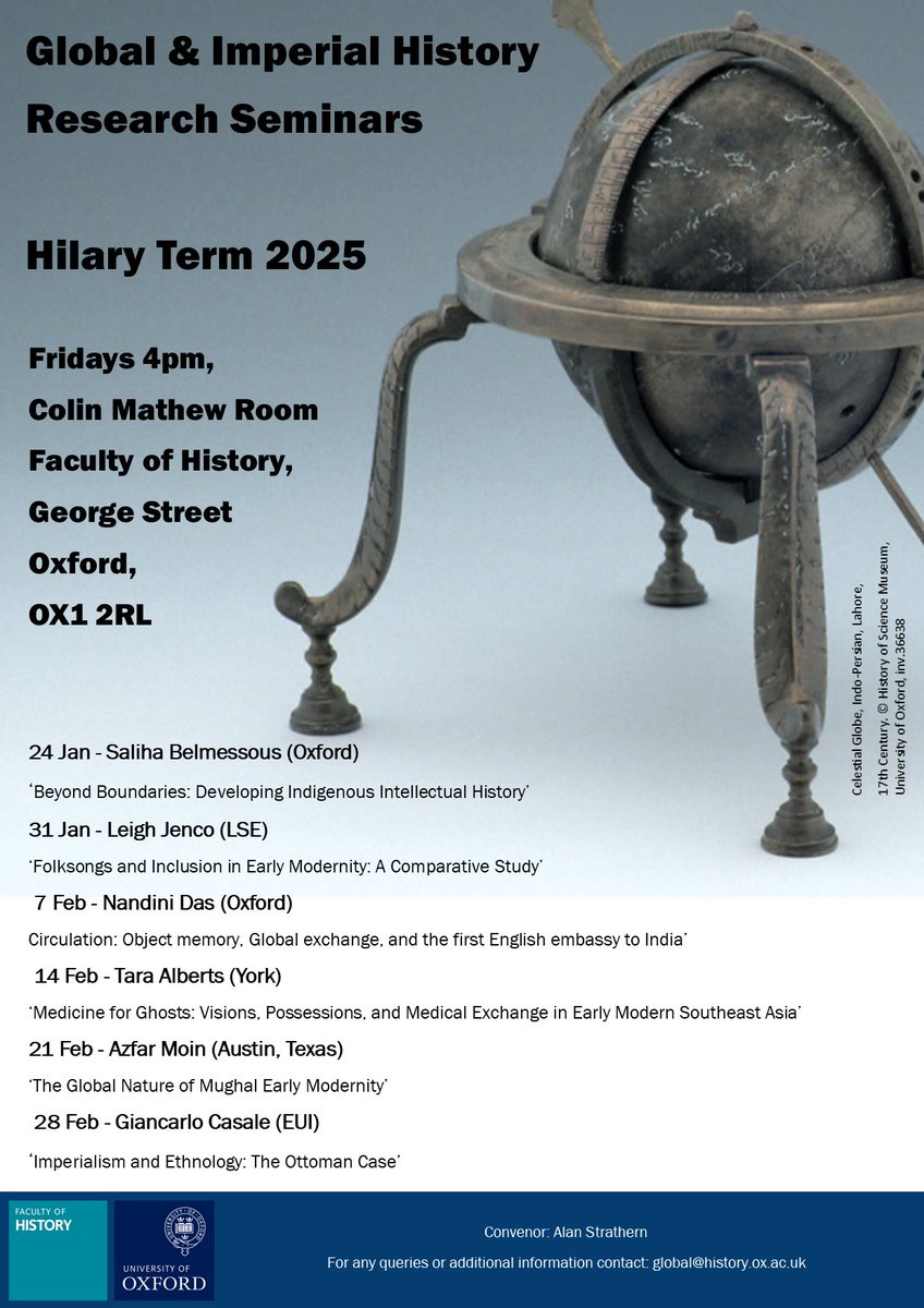 Oxford Global History (@oxfordglobhist) on Twitter photo Please see our GIH Friday Research Seminar Series for Hilary Term 2025! We can't wait to see many of you there, Fridays at 4pm <a href="/TORCHOxford/">TORCH Oxford</a> <a href="/OxfordHistory/">Oxford History</a> #AcademicTwitter #OxfordUni #GlobalHistory Please see our GIH Friday Research Seminar Series for Hilary Term 2025! We can't wait to see many of you there, Fridays at 4pm <a href="/TORCHOxford/">TORCH Oxford</a> <a href="/OxfordHistory/">Oxford History</a> #AcademicTwitter #OxfordUni #GlobalHistory