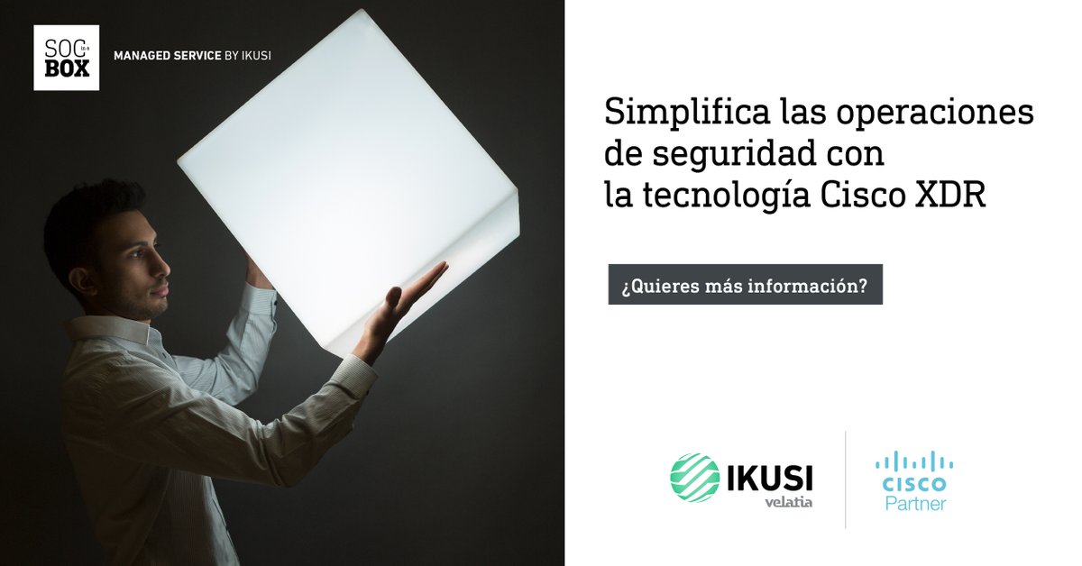 ikusi_espana's tweet image. 🔒 Las amenazas cibernéticas son cada vez más complejas. En #Ikusi, nuestros ingenieros certificados te ayudan a gestionar la seguridad de manera proactiva con nuestro servicio SOC in a Box, con tecnología de Cisco 

espana.ikusi.com/soc-in-a-box/

#Ciberseguridad #SOCinaBox #Cisco #XDR