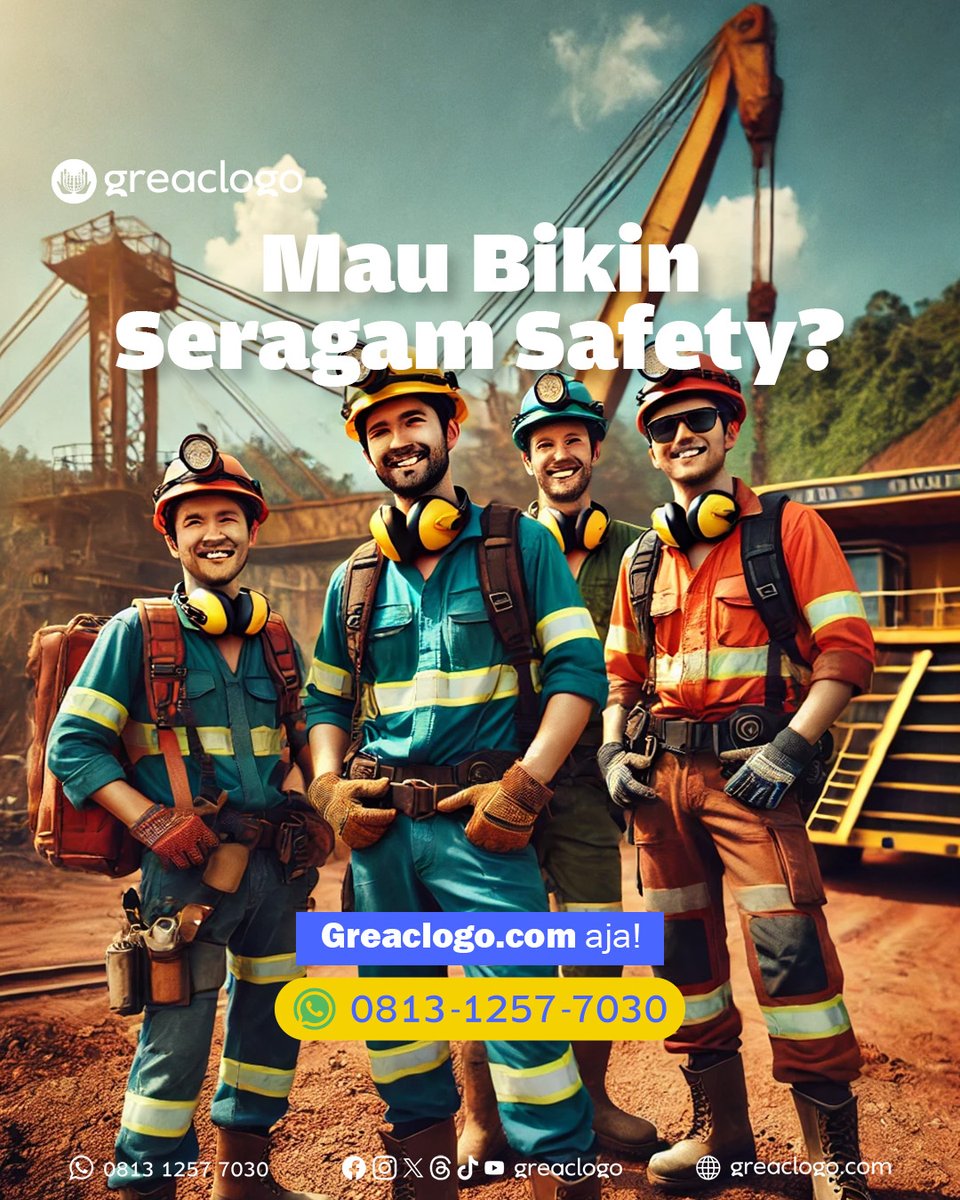 greaclogo's tweet image. Mau Bikin Seragam Safety untuk pertambangan?
Greaclogo.com aja! WA 0813-1257-7030 #tambang #wearpack