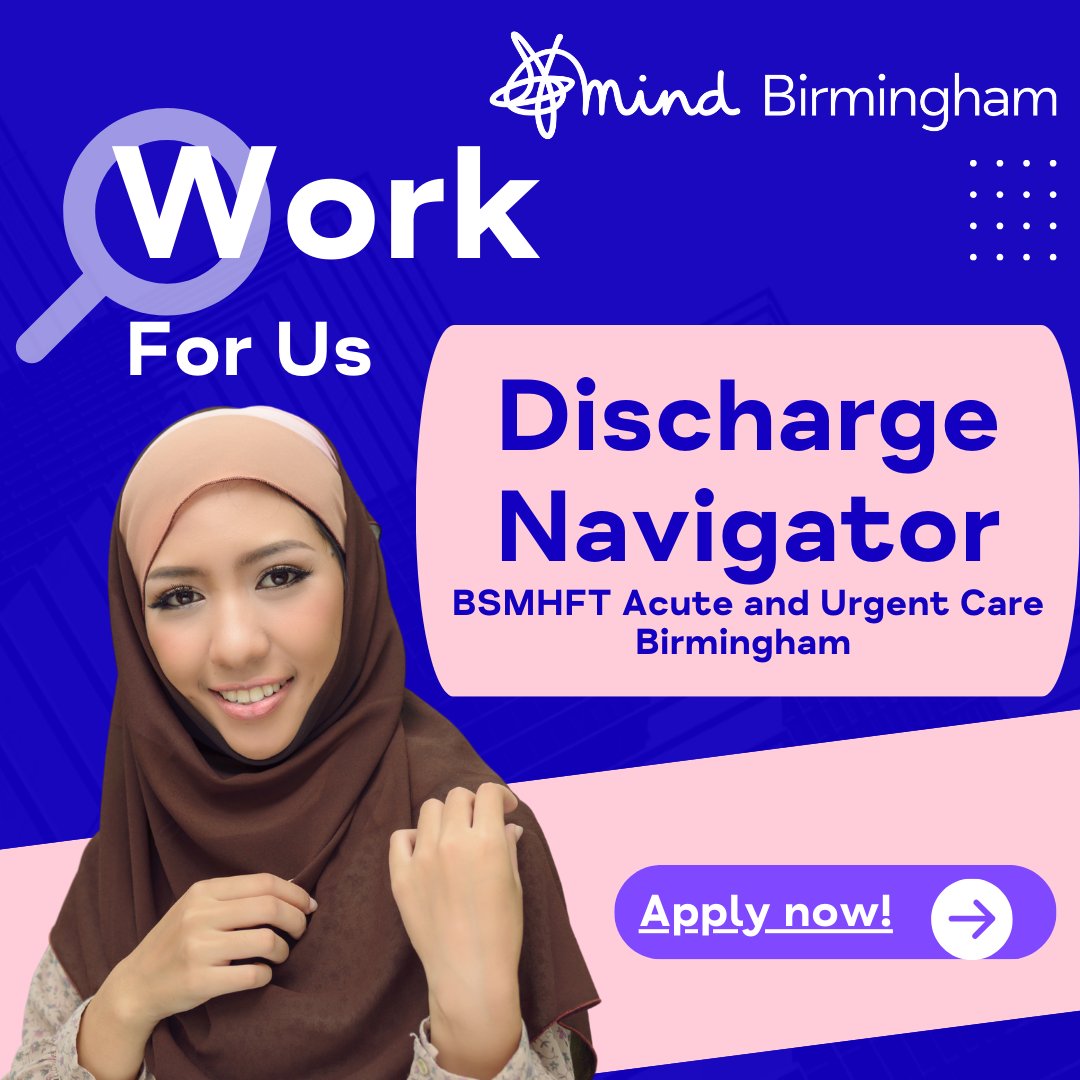 💙 Work For Us 💙

We are recruiting a Discharge Navigator to work within hospital wards across Birmingham &amp; Solihull to support individuals back into their accommodation and community

✨ FT 37.5hrs
✨ £28,801 pa

Full job description &amp; to apply online
👉 bit.ly/3Bkfdat