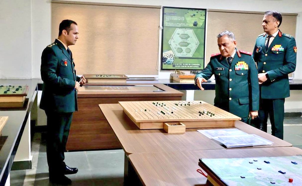 HQ_IDS_India's tweet image. General Anil Chauhan, Chief of Defence Staff visited the Wargaming Development Centre #WARDEC of  #IndianArmy.
He was briefed on the Road Map for Development, Proliferation and Exploitation of Computer Wargaming in #IA. 
#CDS appreciated the  efforts of #WARDEC in Computerised…