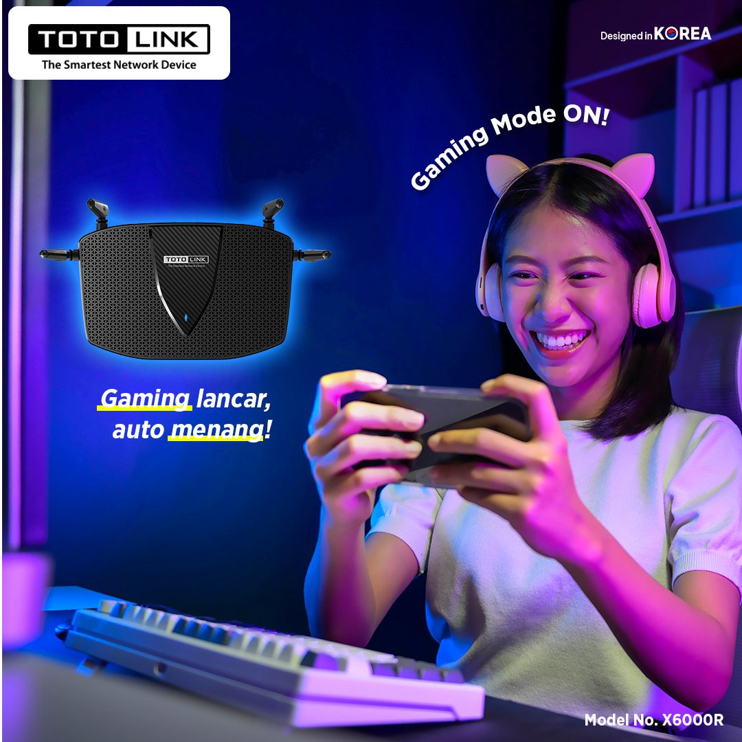 totolinkID's tweet image. Hindari lag saat main game dengan router TOTOLINK. Nikmati pengalaman gaming terbaik tanpa gangguan!

#totolinkindonesia #router #wifirouter #wifi6 #wificonnection #totolink #x6000r