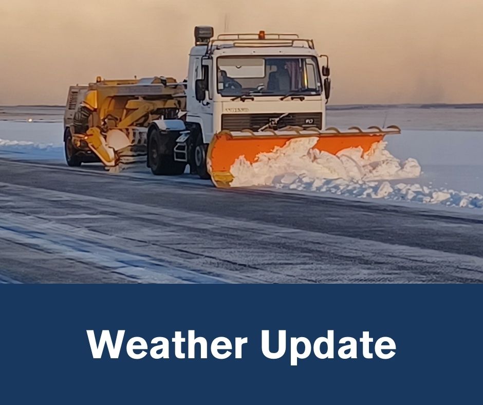 Snow and ice continue to impact on schedules today and the airport is currently snow closed. Passengers should check with their airline for the latest flight update before travelling.