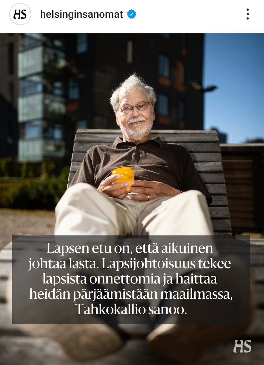 SeidaSohrabi's tweet photo. Paljon lasten kanssa toimineena, leikkineenä ja aikaa viettäneenä allekirjoitan psykologi Keijo Tahkokallion sanat.

Lapsi tarvitsee turvallisen aikuisen. Aikuisen, joka neuvoo, opastaa, rakastaa ja joka pystyy käyttämään auktoriteettia ja vaatimaan, että lapsi tottelee. Lapsi haluaa aikuisen ja odottaa saavansa aikuisen, joka tietää mitä tekee ja joka antaa myös lapselle arvon ja kunnioituksen. Lapsi ei tarvitse velttoja aikuisia, jotka antavat lapsen johtaa vaan aikuisen, joka kuuntelee ja kuulee myös lapsen toiveita. 

Lapset ovat ihania ja antavat paljon merkitystä elämään, jos me aikuiset ymmärrämme roolimme suhteessa lapsiin ❤️

https://t.co/5CybbRSpM9