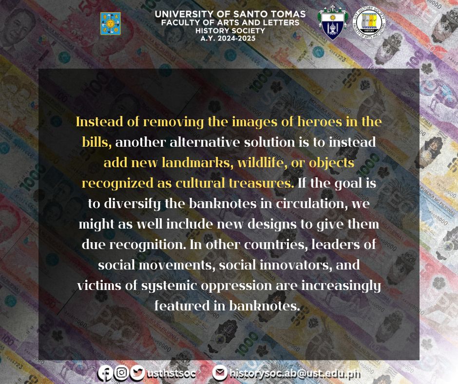 USTHSTSOC's tweet photo. While the existing circulation will not be completely replaced but rather complemented, concerns still arose over the necessity of removing the faces of historical figures in favor of showcasing national “biodiversity.” https://t.co/AJU1vOsRaL