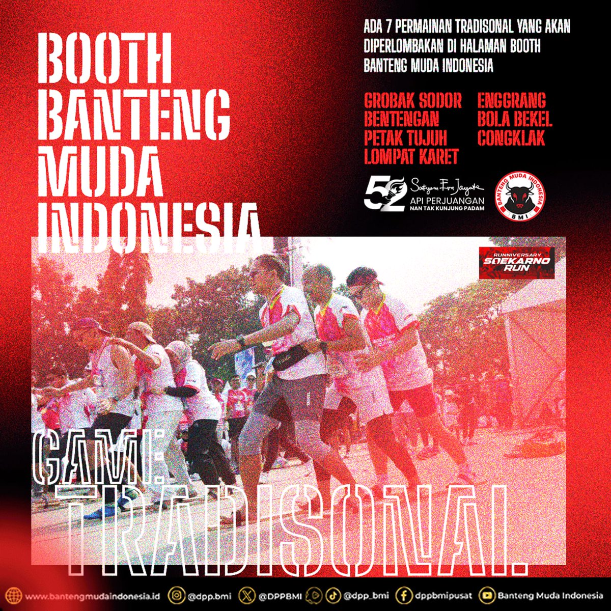 DPPBMI's tweet photo. udah siap seru seruan bareng BMI di Soekarno Run , 12 Januari 2025? yuk bung dan jeng ramaikan 
#BantengMudaIndonesia #GenerasiGotongRoyong #MudaBerjuang https://t.co/K6afaT921x