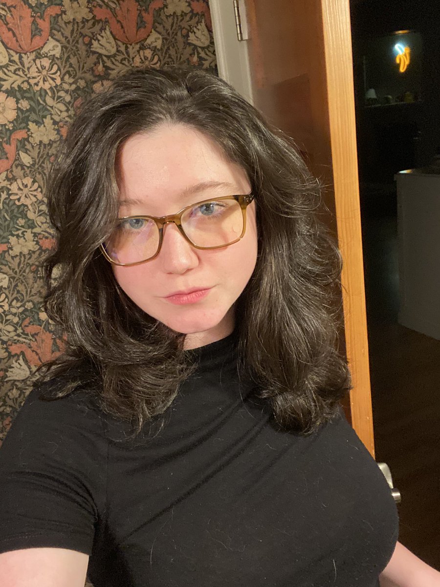 pinky___swear's tweet photo. rave reviews of my new glasses from coworkers (they’re still regular glass that i wore over contacts bc i’m too indecisive) (do i look hot would you kiss me my coworker said i look like zooey deschanel is that a good thing is it too sexy librarian do i look like my mother) https://t.co/zW7tMJkQcC