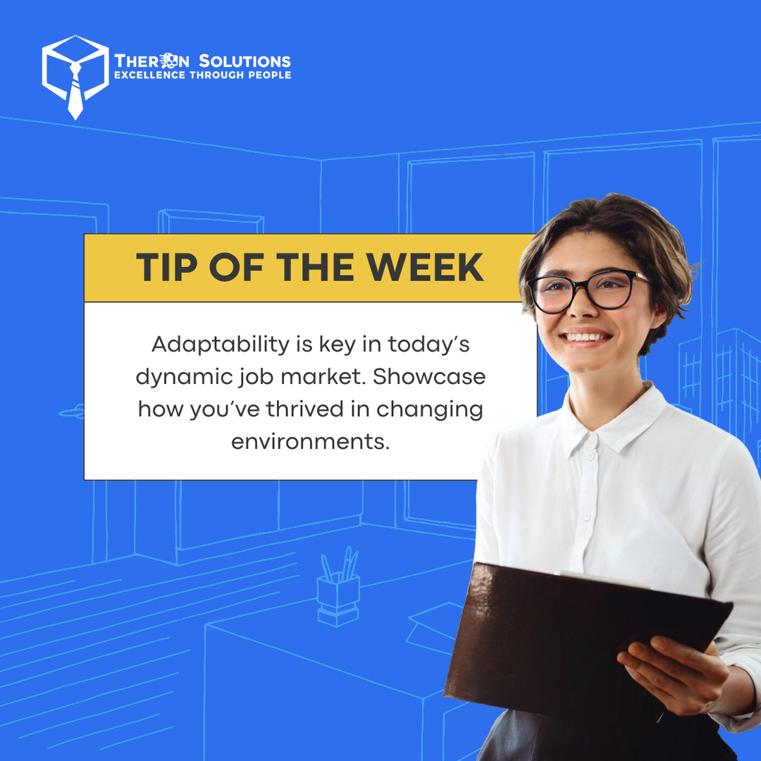 TheronSolutions's tweet image. Adaptability is a superpower in today’s fast-paced job market! Whether you’ve taken on new roles, learned fresh skills, or pivoted to a new challenge, showcasing how you’ve thrived in changing environments can make you stand out. 

#CareerGrowth #Adaptability #JobMarketTips