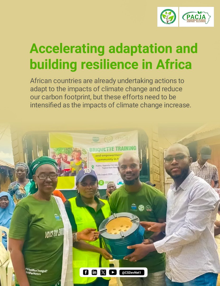 🌍 Accelerating Adaptation &amp; Building Resilience in Africa 🌱
💡Investing in adaptation means protecting lives, securing livelihoods, and ensuring a sustainable future for all. 
Let's work together for a climate-resilient Africa!
#ClimateAction #AdaptationNow #ResilientAfrica🌍