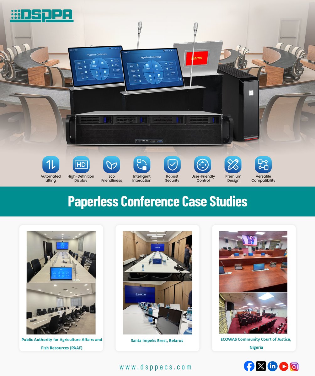 GuangzhouDSPPA's tweet image. 🚀🚀 #DSPPA D7600 Paperless Conference System | Streamlining Meetings While Redefining Workspace Neatness.

🔗 Discover More: dsppacs.com/paperless-conf…
📩 Custom AV Solutions: conference@dsppa.com

#paperlessconferencesystem #conferencesystem #AudioVisual #ProAV #IntegratedSystems