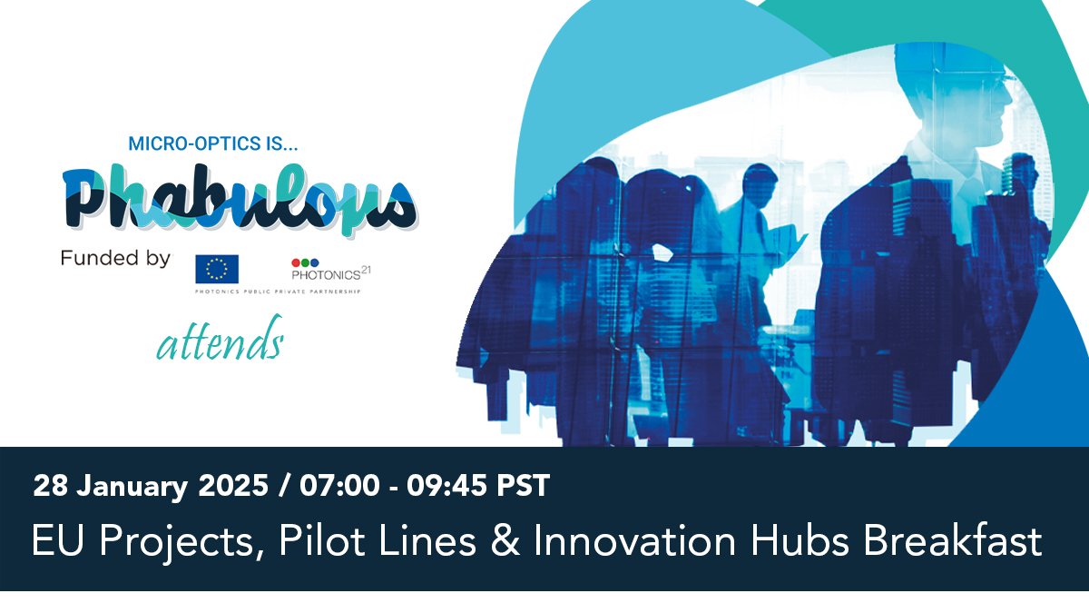 PHABULOuS Pilot Line (@phabulous_eu) on Twitter photo Attending #PhotonicsWest? Join us at the EU Projects, Pilot Lines & Innovation Hubs Breakfast on January 28 to discover our latest pilot cases and new services! epic-photonics.com/events/eu-proj…
#microoptics #photonics <a href="/Photonics21/">Photonics21</a> <a href="/EPIC_photonics/">EPIC Photonics</a> #microoptics #consumerelectronics Attending #PhotonicsWest? Join us at the EU Projects, Pilot Lines & Innovation Hubs Breakfast on January 28 to discover our latest pilot cases and new services! epic-photonics.com/events/eu-proj…
#microoptics #photonics <a href="/Photonics21/">Photonics21</a> <a href="/EPIC_photonics/">EPIC Photonics</a> #microoptics #consumerelectronics
